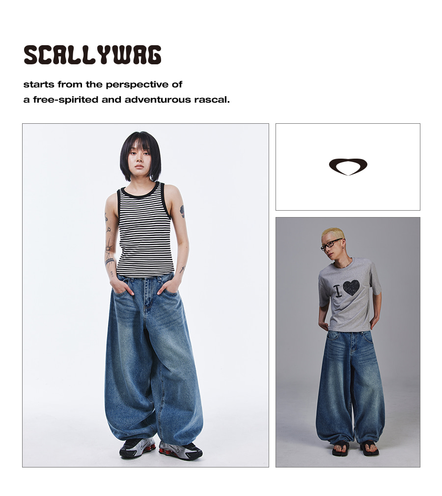 デニム・ジーパン Swing Balloon Fit Denim Indigo MUSINSA公式 | SCALLYWAG Swing Balloon Fit Denim [Indigo]